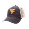 NCAA Zephyr West Virginia Mountaineers Mens University Relaxed Hat, Adjustable, Team Color/Stone view 1