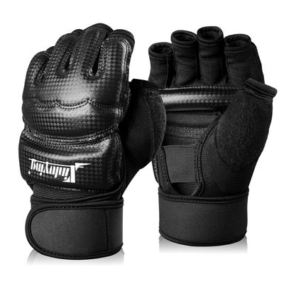 Xinluying Punch Bag Boxing Martial Arts MMA Sparring Grappling Muay Thai Taekwondo Training PU Leather Wrist Wraps Gloves