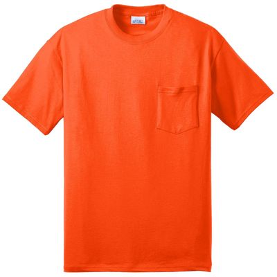 Port & Company Tall Core Blend Pocket Tee 3XLT Safety Orange