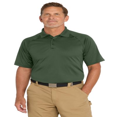 CornerStone Unisex Select Snag-Proof Tactical Polo | Short Sleeve, Casual Work Shirt for Men & Women, Mic Clips & Pen Pockets, Dark Green, Large
