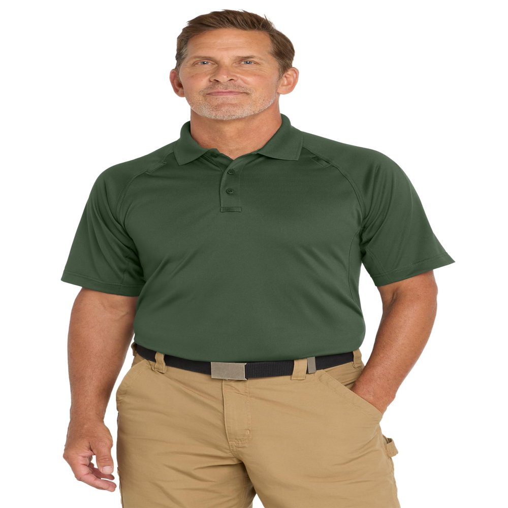 CornerStone Unisex Select Snag-Proof Tactical Polo | Short Sleeve, Casual Work Shirt for Men & Women, Mic Clips & Pen Pockets, Dark Green, Large