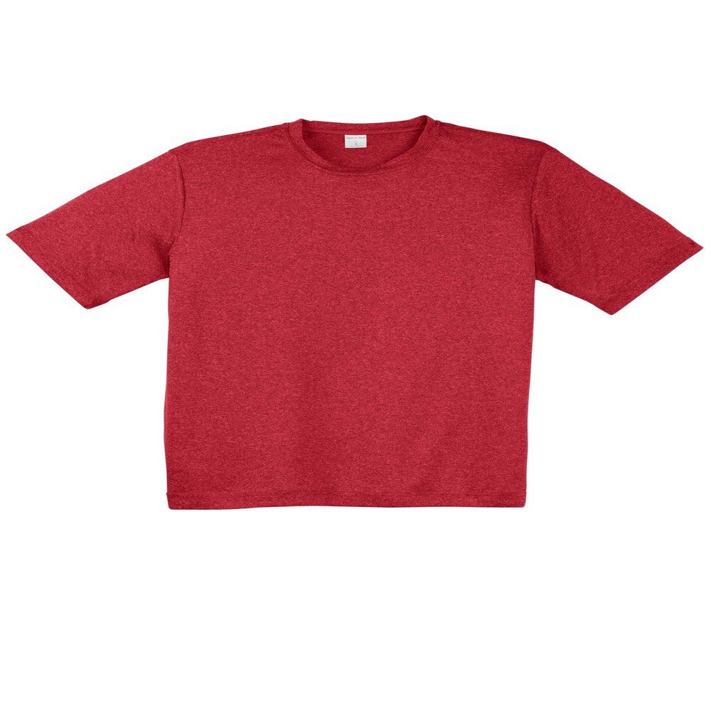SPORT-TEK Heather Contender Tee | Workout T-Shirt for Men & Women, Athletic Fit Gym Top for Running & Hiking, Spring & Summer Fashion