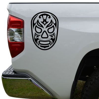 Rosie Decals Lucha Libre Luchador Santo Fuego Mask Wrestling Die Cut Vinyl Decal Sticker For Car Truck Motorcycle Window Bumper Wall Decor Size- [20 inch/50 cm] Tall Color- Gloss White
