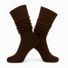 AWS/American Made Slouchy Scrunch Cotton Slouch Socks for Women Shoe Size 5 to 10 (Brown, 1 Pair) view 1