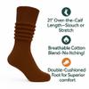 AWS/American Made Slouchy Scrunch Cotton Slouch Socks for Women Shoe Size 5 to 10 (Brown, 1 Pair) view 4