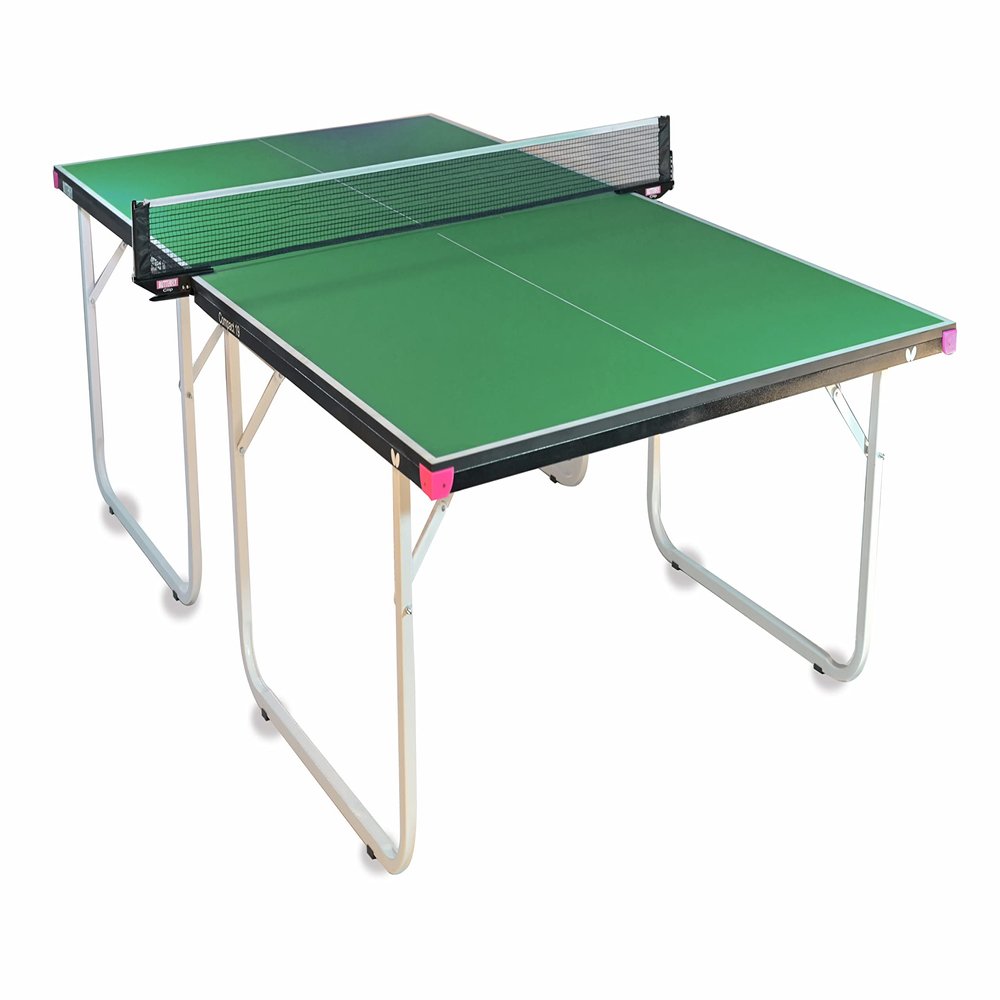 Butterfly Compact 16 Ping Pong Table | 3 Year Warranty Table Tennis Table | Ships Fully Assembled | Space Saver Ping Pong Table for Your Game Room | Ping Pong Net Set Included, Green, Full Size Table