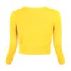 Urban CoCo Women's Cropped Cardigan V-Neck Button Down Knitted Sweater 3/4 Sleeve (XL, Lemon Yellow) view 3