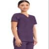 Cherokee Scrubs Top for Women Mock Wrap with 3 Pockets, Soft, 2-Way Stretch & Durable Fabric - WW610, M, Eggplant view 4