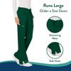 WW Revolution by Cherokee Women's Mid Rise Moderate Flare Drawstring Pant Tall, Hunter Green, Small Tall view 3