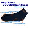 COUVER Unisex Cushion Performance Athletic Socks for Running Tennis, and Casual Use, Medium Size (3 Pack) - Navy view 2