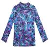 Made in USA Long Sleeve Girls' Rashguard Swimming Suit Swim Tshirt Tee UPF50+ Sun Protection for Beach Pool Summer Fun, Splatter, 4T view 1
