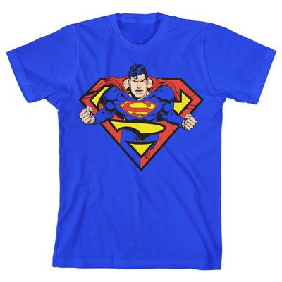 DC Comics Big Boy's in Shield Shirt, Royal Blue, Extra Large