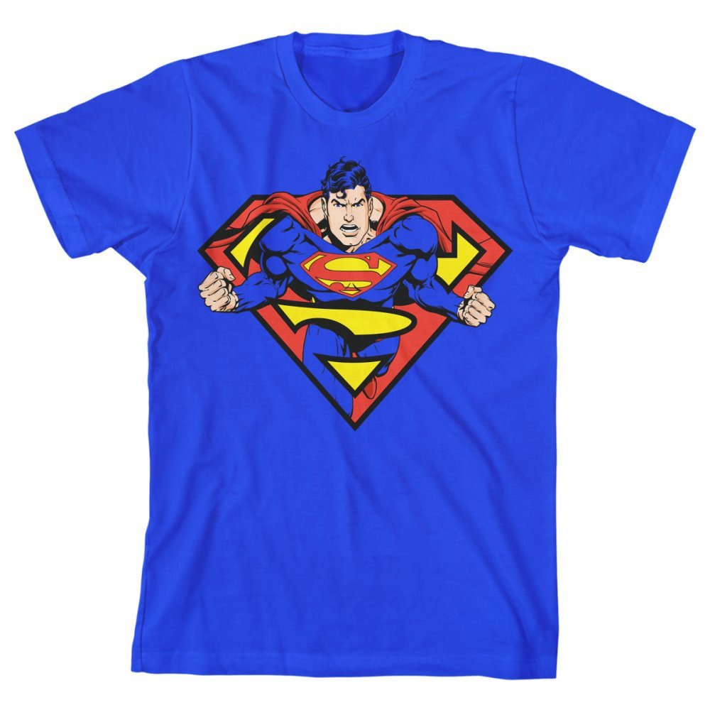 DC Comics Big Boy's in Shield Shirt, Royal Blue, Extra Large