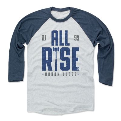 500 LEVEL Aaron Judge 3/4 Sleeve T-Shirt (Baseball Tee, Large, Indigo/Ash) - Aaron Judge Rise B