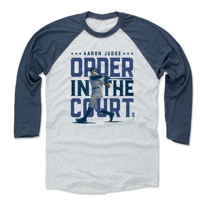 500 LEVEL Aaron Judge 3/4 Sleeve T-Shirt (Baseball Tee, XXX-Large, Indigo/Ash) - Aaron Judge Order B