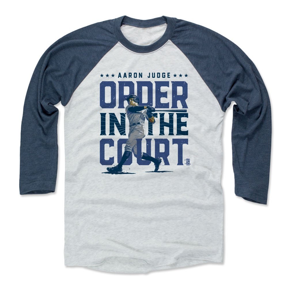 500 LEVEL Aaron Judge 3/4 Sleeve T-Shirt (Baseball Tee, XXX-Large, Indigo/Ash) - Aaron Judge Order B