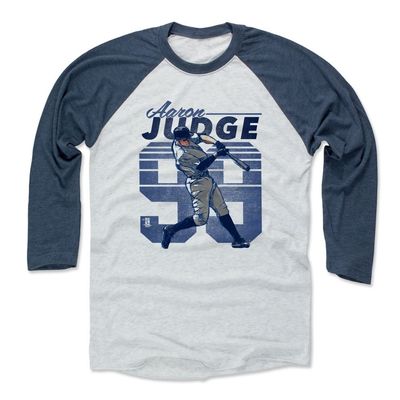 500 LEVEL Aaron Judge 3/4 Sleeve T-Shirt (Baseball Tee, XXX-Large, Indigo/Ash) - Aaron Judge Retro B