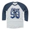 500 LEVEL Aaron Judge 3/4 Sleeve T-Shirt (Baseball Tee, XXX-Large, Indigo/Ash) - Aaron Judge Retro B view 1