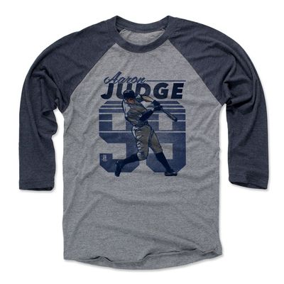 500 LEVEL Aaron Judge 3/4 Sleeve T-Shirt (Baseball Tee, XXX-Large, Navy/Heather Gray) - Aaron Judge Retro B