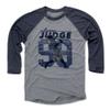 500 LEVEL Aaron Judge 3/4 Sleeve T-Shirt (Baseball Tee, XXX-Large, Navy/Heather Gray) - Aaron Judge Retro B view 1