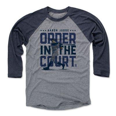 500 LEVEL Aaron Judge 3/4 Sleeve T-Shirt (Baseball Tee, XXX-Large, Navy/Heather Gray) - Aaron Judge Order B