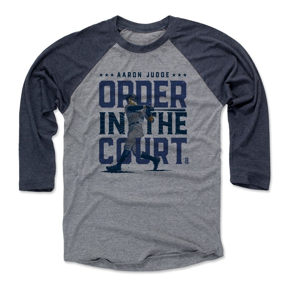 500 LEVEL Aaron Judge 3/4 Sleeve T-Shirt (Baseball Tee, XXX-Large, Navy/Heather Gray) - Aaron Judge Order B