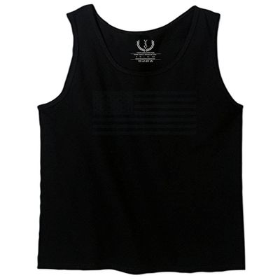 0023. United States of America Vintage American Flag USA us Military Patriotic Style Men's Tank Top (Black, X-Large)
