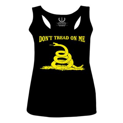 0024. American Don't Tread ON ME Military Combat United State Patriotic Style Women's Tank Top Racerback (Black, Large)