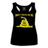 0024. American Don't Tread ON ME Military Combat United State Patriotic Style Women's Tank Top Racerback (Black, Large) view 1