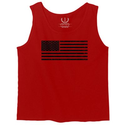 0023. United States of America Vintage American Flag USA us Military Patriotic Style Men's Tank Top (Red, Small)