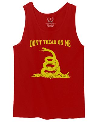 0024. American Don't Tread ON ME Military Combat United State Patriotic Style Men's Tank Top (Red, Medium)