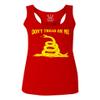 0024. American Don't Tread ON ME Military Combat United State Patriotic Style Women's Tank Top Racerback (Red, Medium)