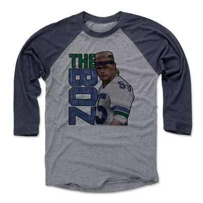 500 LEVEL Brian Bosworth LIB B 3/4 Sleeve T-Shirt (Navy/Heather Gray, XXX-Large)