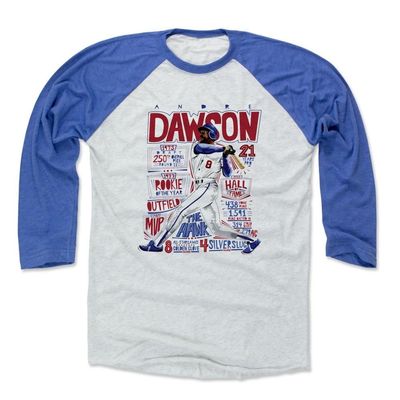 500 LEVEL Andre Dawson Baseball Shirt XXX-Large Royal/Ash - Vintage Chicago Cubs Fan Apparel - Andre Dawson Stats B