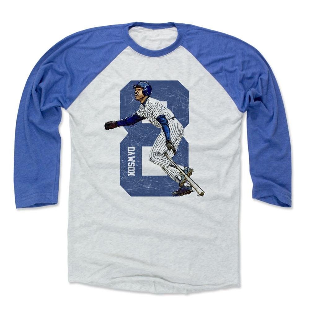 500 LEVEL Andre Dawson Baseball Shirt XXX-Large Royal/Ash - Vintage Chicago Cubs Fan Apparel - Andre Dawson Sketch 8 B