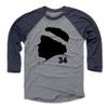 500 LEVEL Walter Payton 3/4 Sleeve T-Shirt (Baseball Tee, X-Large, Navy/Heather Gray) - Walter Payton Silhouette view 1