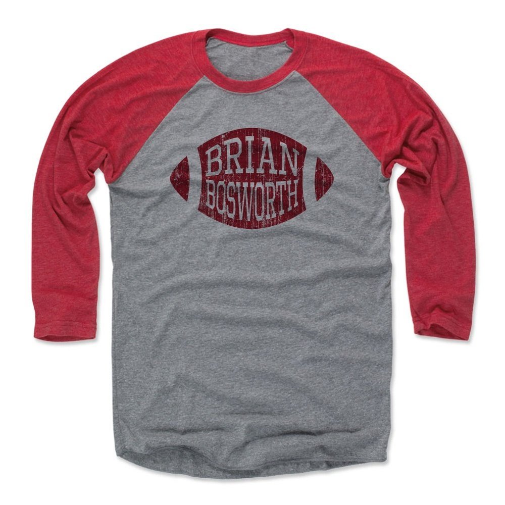 500 LEVEL Brian Bosworth 3/4 Sleeve T-Shirt (Baseball Tee, XXX-Large, Red/Heather Gray) - Brian Bosworth Football R