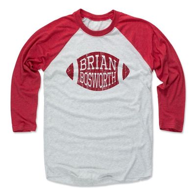 500 LEVEL Brian Bosworth Baseball Shirt XXX-Large Red/Ash - Vintage Oklahoma Hockey Fan Apparel - Brian Bosworth Football R