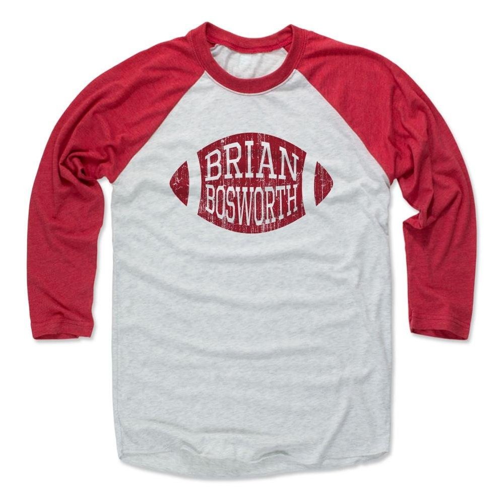500 LEVEL Brian Bosworth Baseball Shirt XXX-Large Red/Ash - Vintage Oklahoma Hockey Fan Apparel - Brian Bosworth Football R