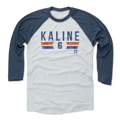 500 LEVEL Al Kaline 3/4 Sleeve T-Shirt (Baseball Tee, X-Large, Indigo/Ash) - Al Kaline Font B