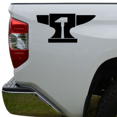 Blacksmith Anvil Hammer Die Cut Vinyl Decal Sticker For Car Truck Motorcycle Window Bumper Wall Decor Size- [15 inch/38 cm] Wide Color- Gloss Black