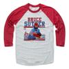 500 LEVEL Bruce Sutter 3/4 Sleeve T-Shirt (Baseball Tee, XXX-Large, Red/Ash) - Bruce Sutter Sport R view 1