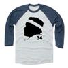 500 LEVEL Walter Payton 3/4 Sleeve T-Shirt (Baseball Tee, Small, Indigo/Ash) - Walter Payton Silhouette view 1