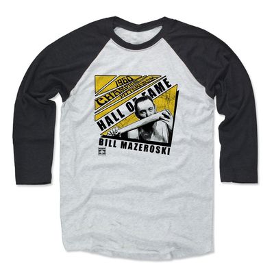 500 LEVEL Bill Mazeroski Tee Shirt (Baseball Tee, XXX-Large, Black/Ash) - Bill Mazeroski Chopped Y