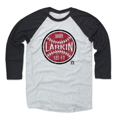 500 LEVEL Barry Larkin 3/4 Sleeve T-Shirt (Baseball Tee, XXX-Large, Black/Ash) - Barry Larkin Ball R