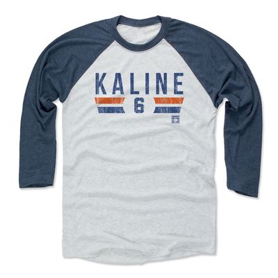 500 LEVEL Al Kaline 3/4 Sleeve T-Shirt (Baseball Tee, Small, Indigo/Ash) - Al Kaline Font B
