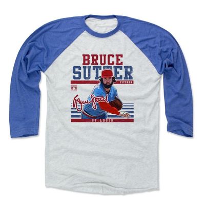 500 LEVEL Bruce Sutter Baseball Shirt XXX-Large Royal/Ash - Vintage St. Louis Baseball Fan Apparel - Bruce Sutter Sport R