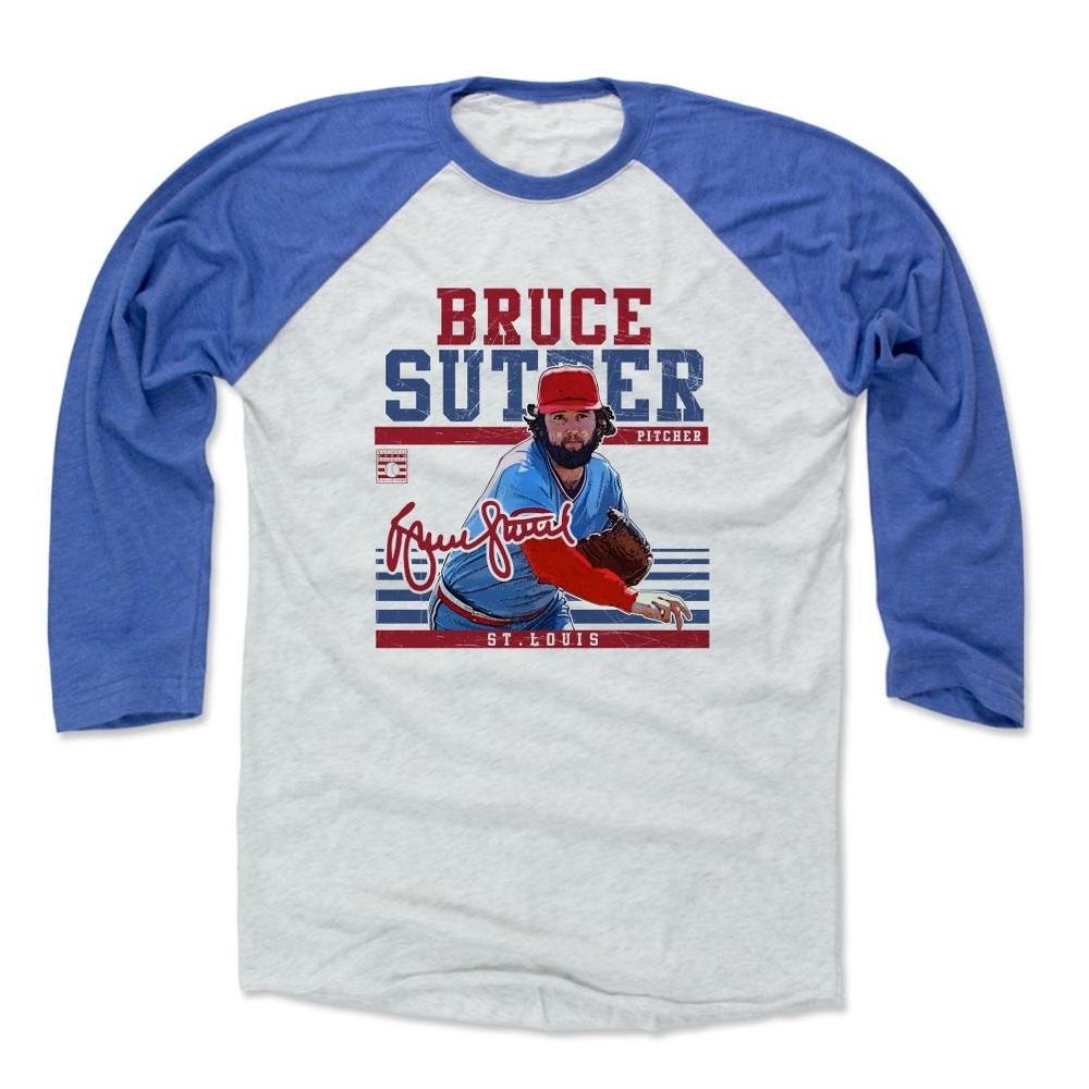 500 LEVEL Bruce Sutter Baseball Shirt XXX-Large Royal/Ash - Vintage St. Louis Baseball Fan Apparel - Bruce Sutter Sport R