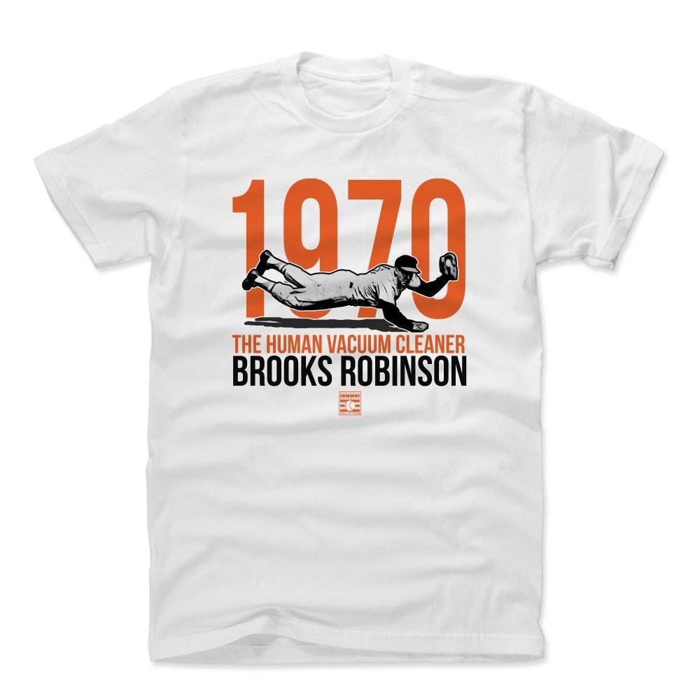 500 LEVEL Brooks Robinson Shirt (Cotton, XX-Large, White) - Brooks Robinson Catch O