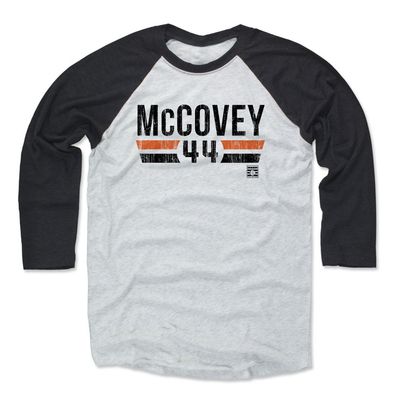 500 LEVEL Willie McCovey Tee Shirt (Baseball Tee, XXX-Large, Black/Ash) - Willie McCovey Font K